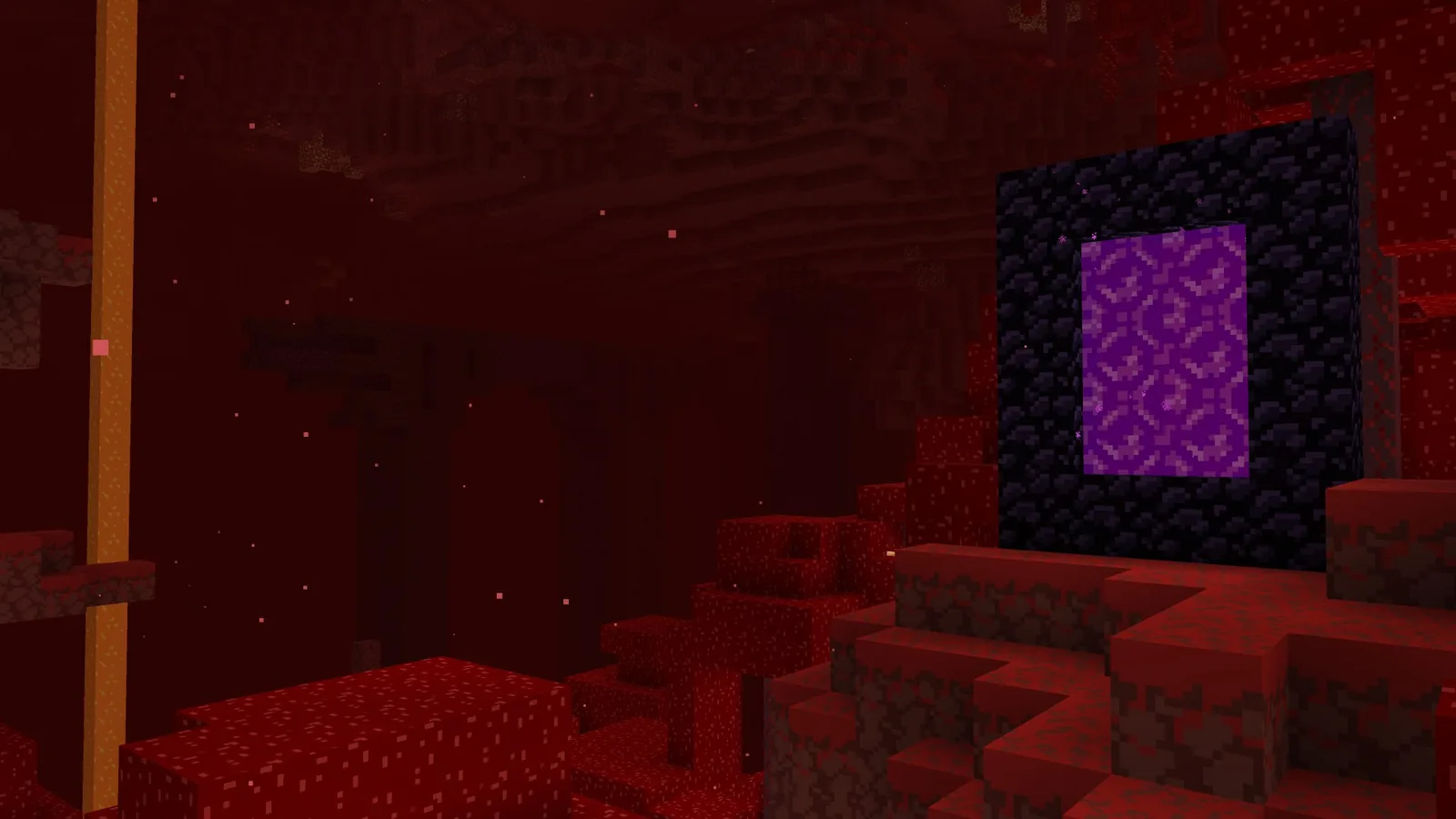 Nether landscape with simplified Bare Bones block textures