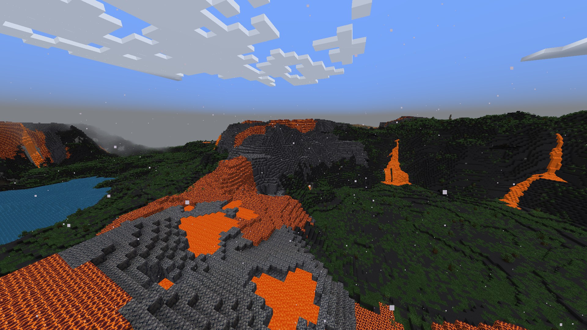 Volcano rising above volcanic plains