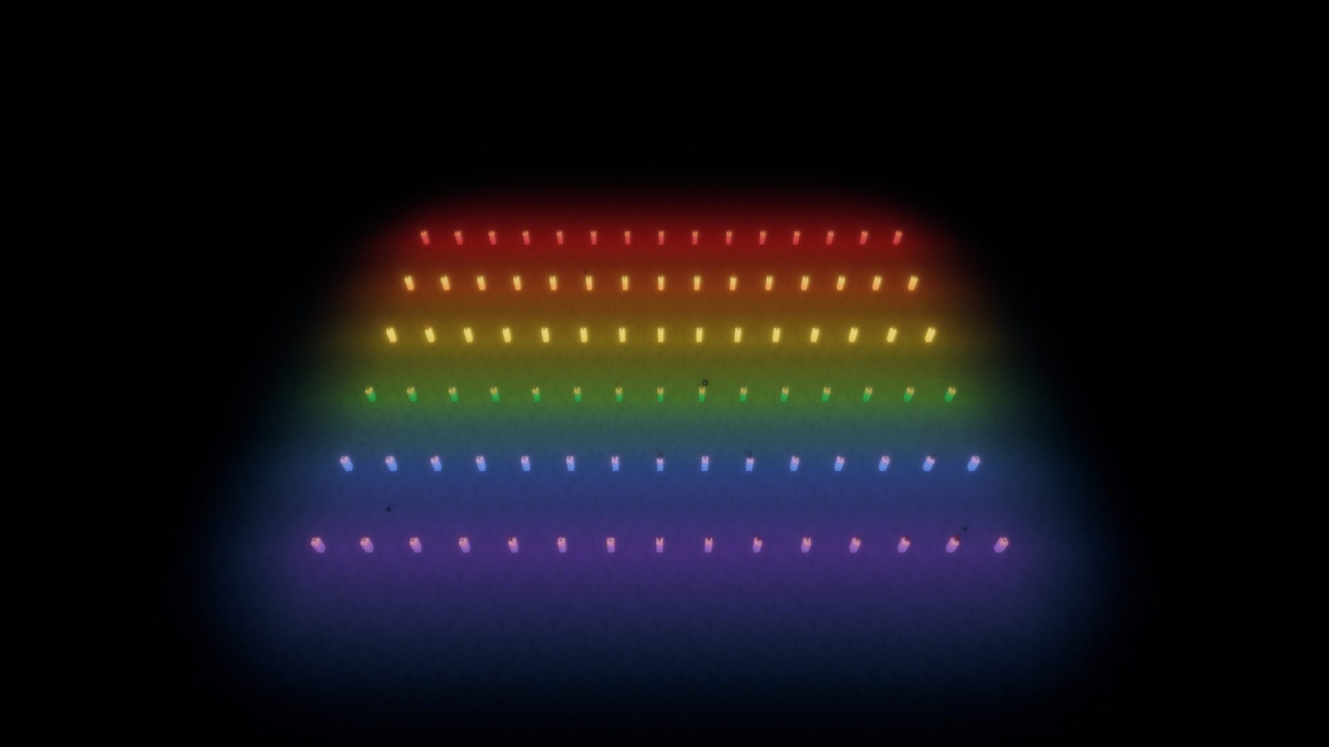Coloured block lighting in Minecraft rendered with Bliss Shaders