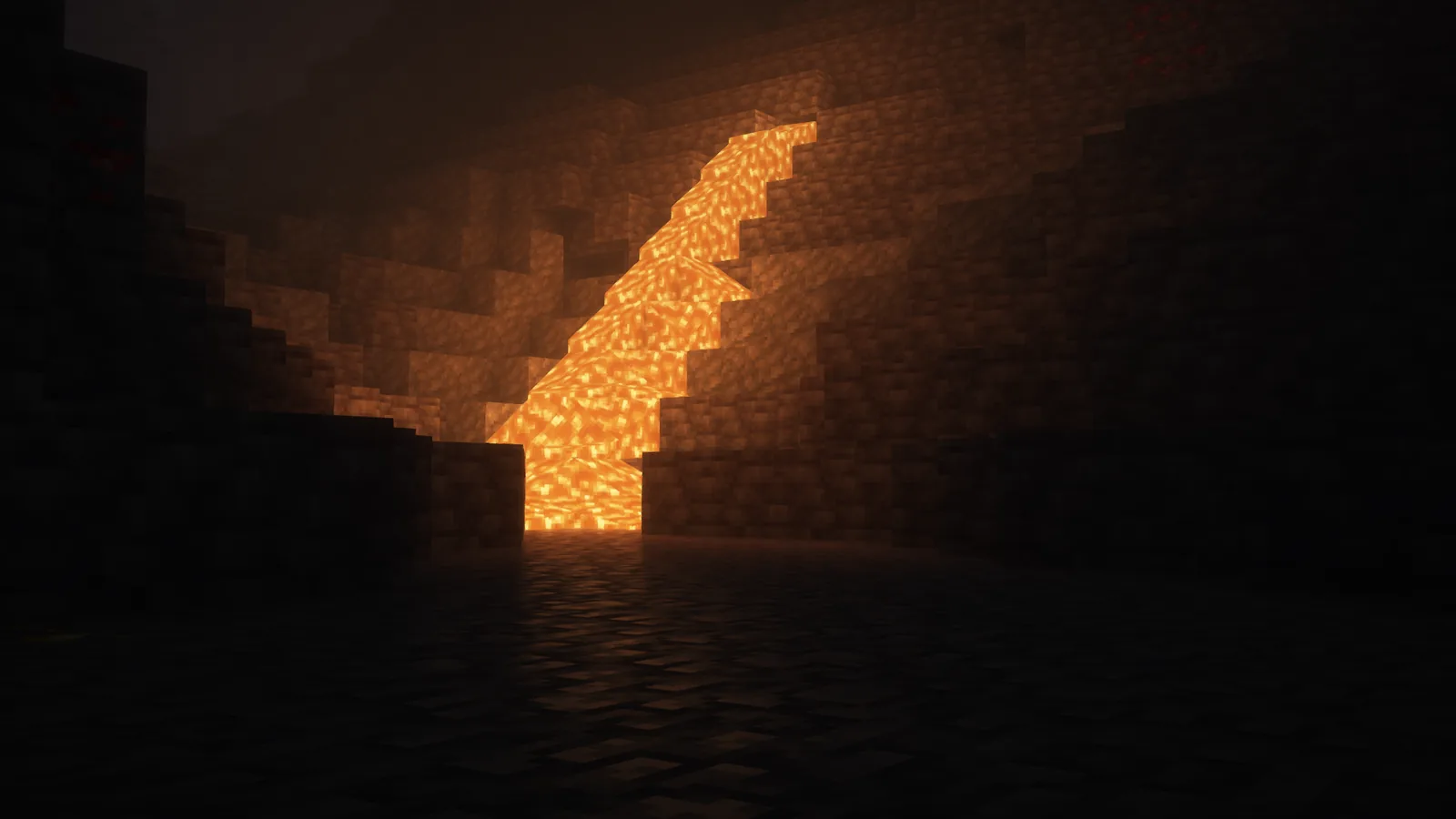 Minecraft landscape with Complementary Unbound shader lighting