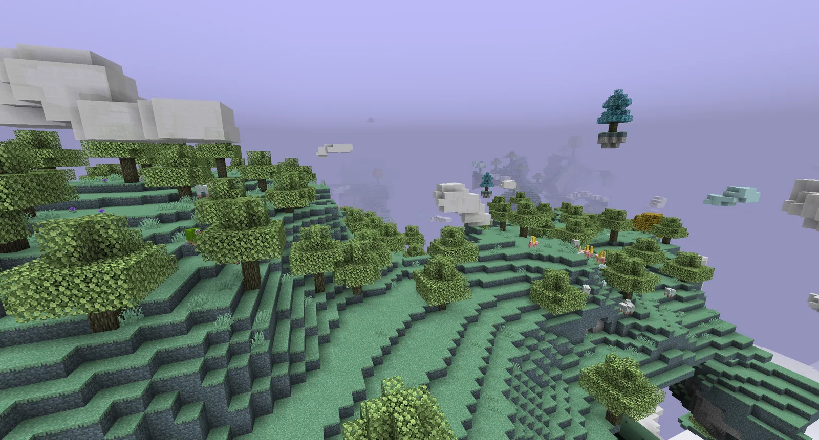 Cloud level terrain with golden foliage