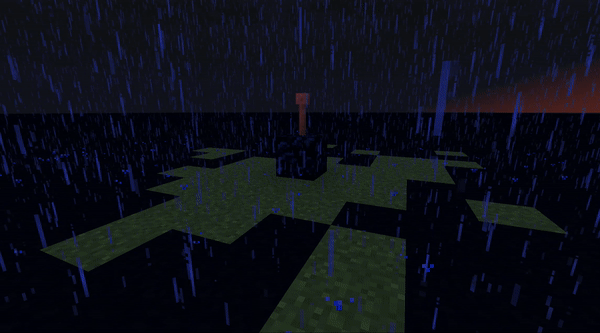 Nether landscape with lava lake below