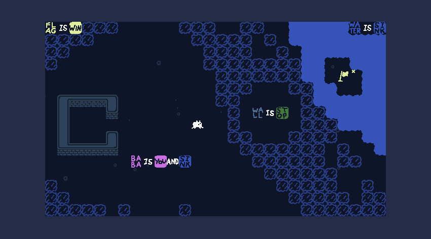 Level layout showing manipulable rules