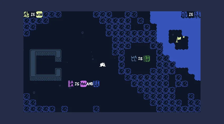 Level layout showing manipulable rules