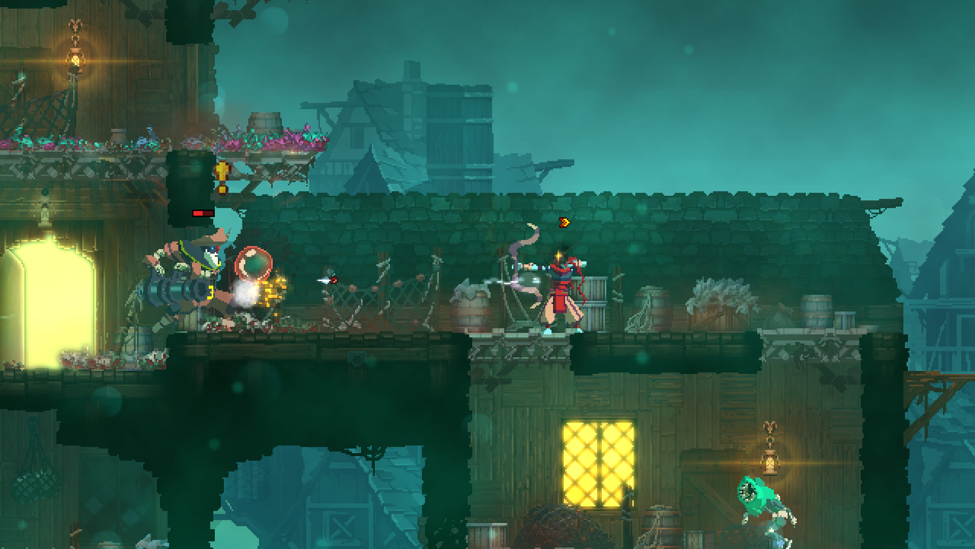 Combat encounter with multiple enemies