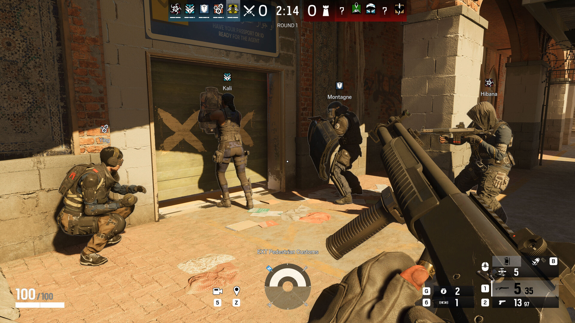 Tactical shooter round in progress