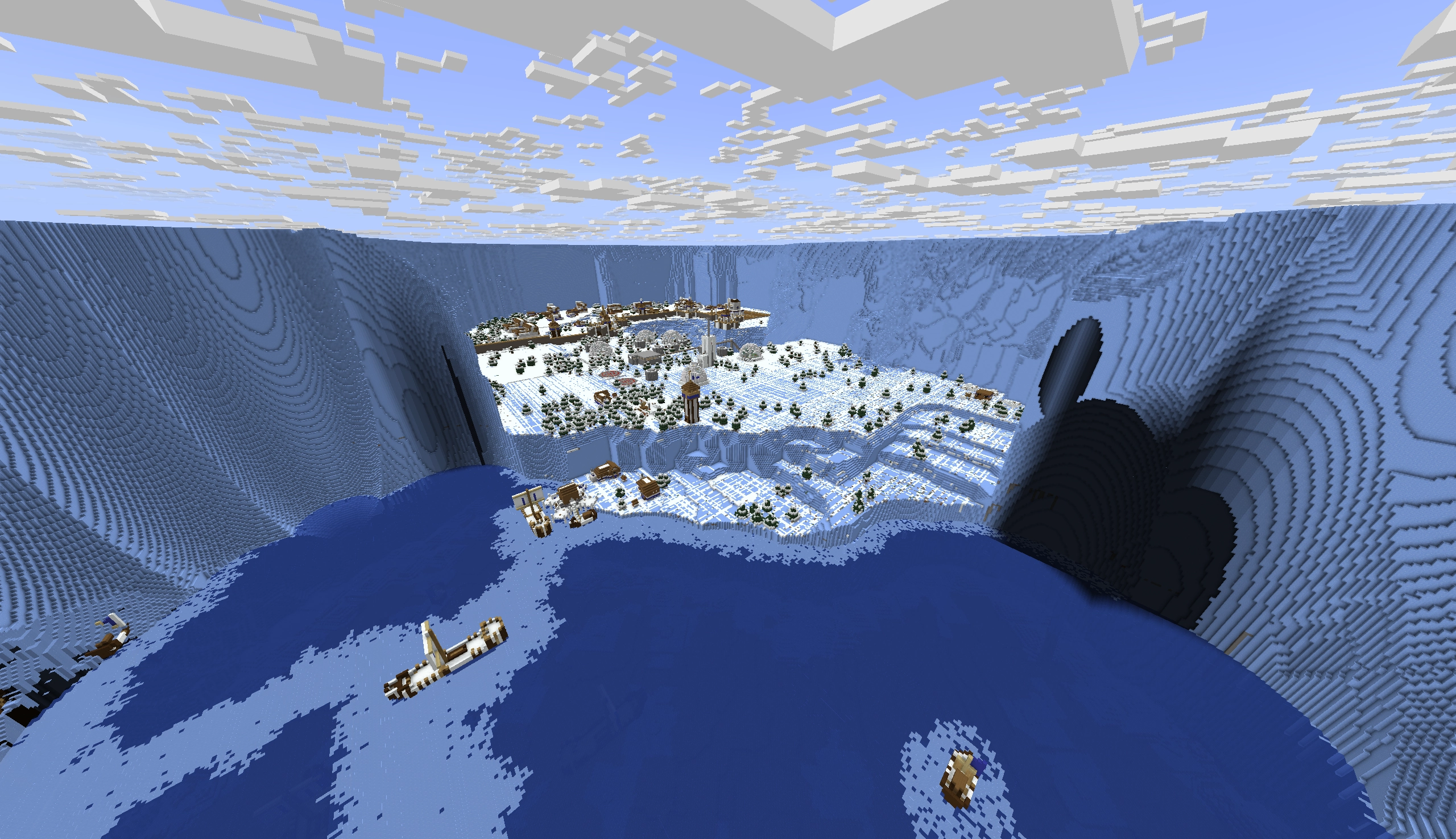 Terrain rendered at a long view distance