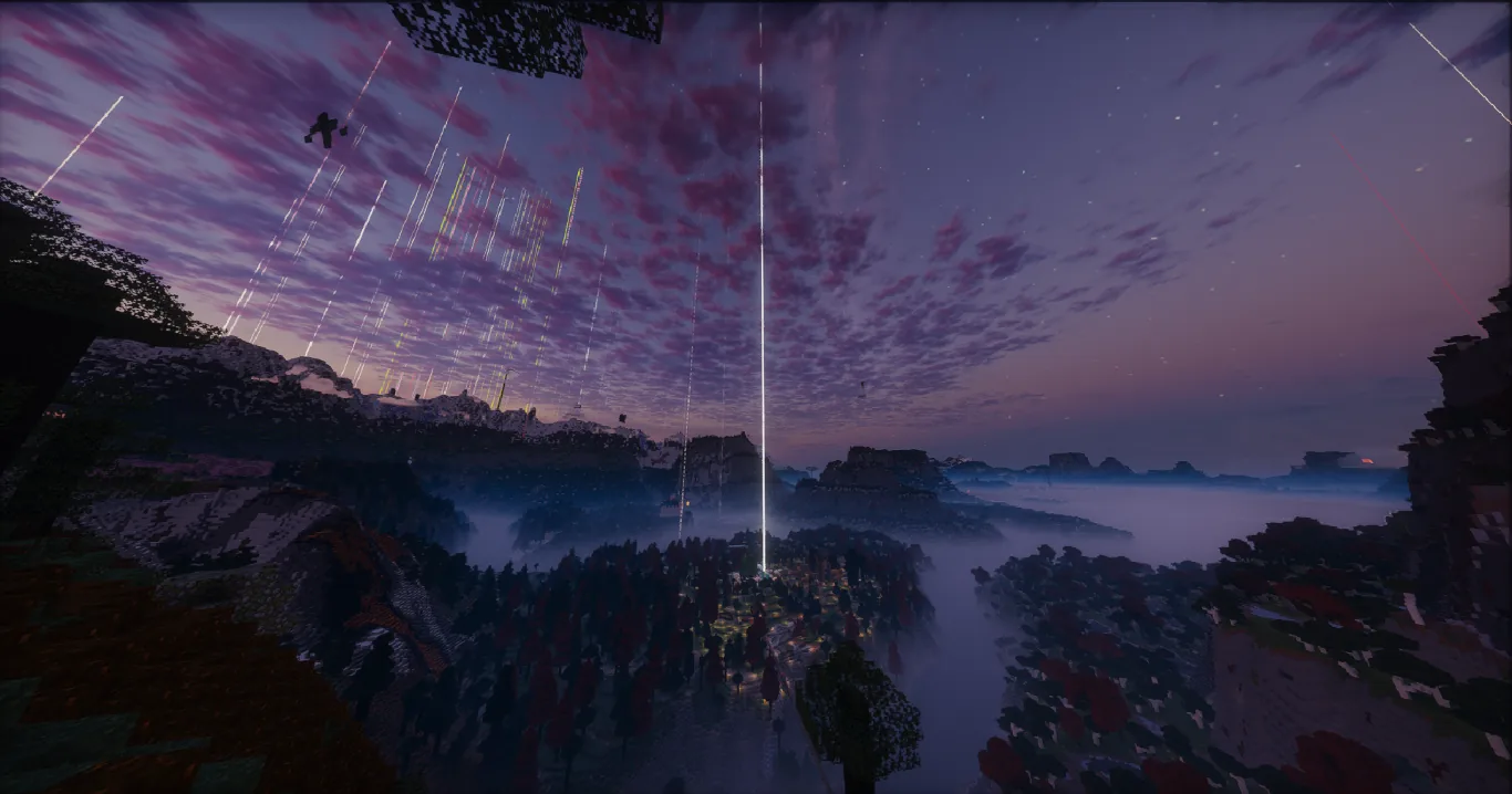 World rendering with transparency and fog