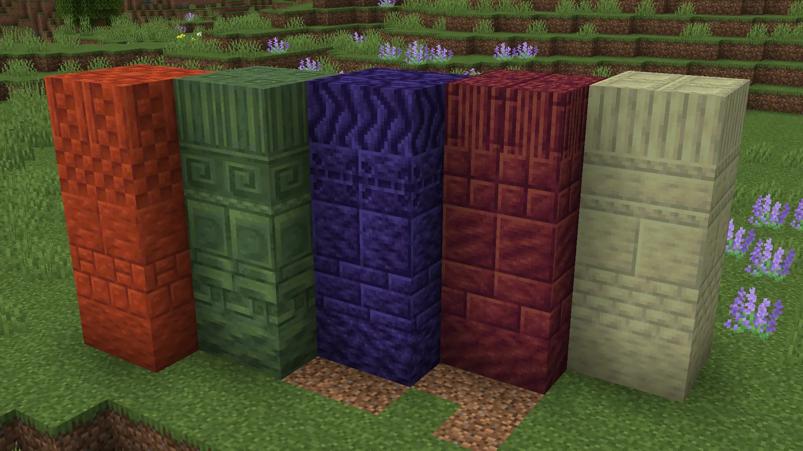 Coloured building blocks arranged in a structure