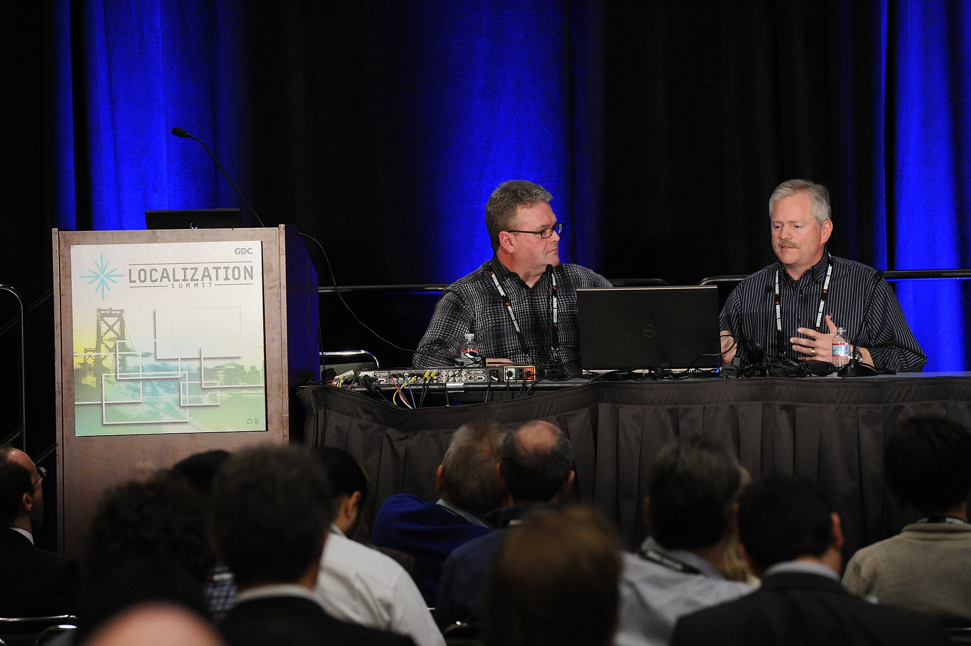 A keynote session room at the Game Developers Conference