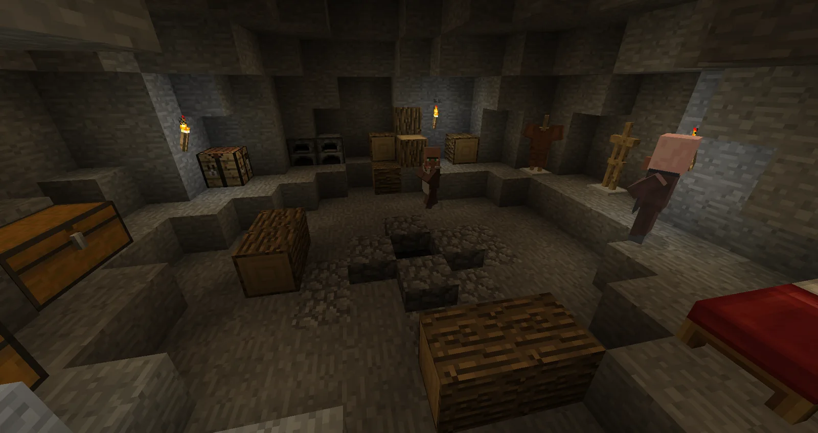 Generated building beside a forest path