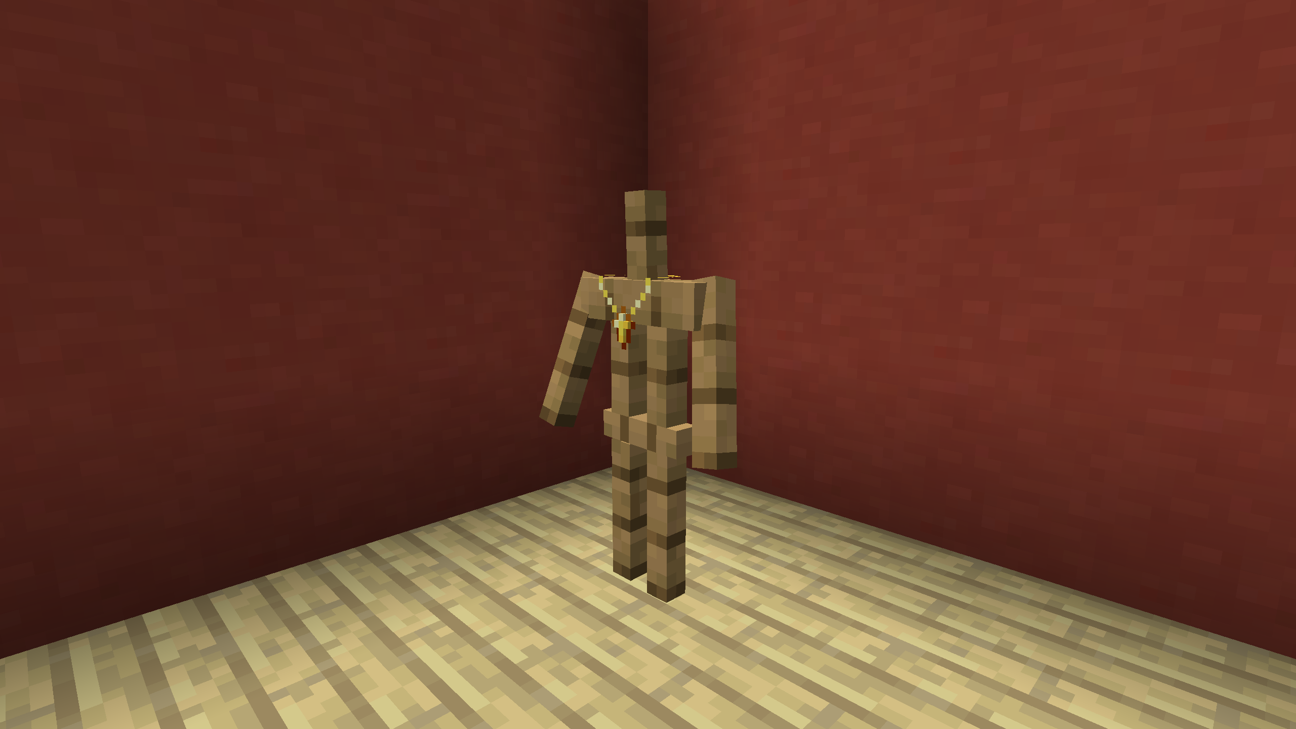 Weapons and armour in a Minecraft world
