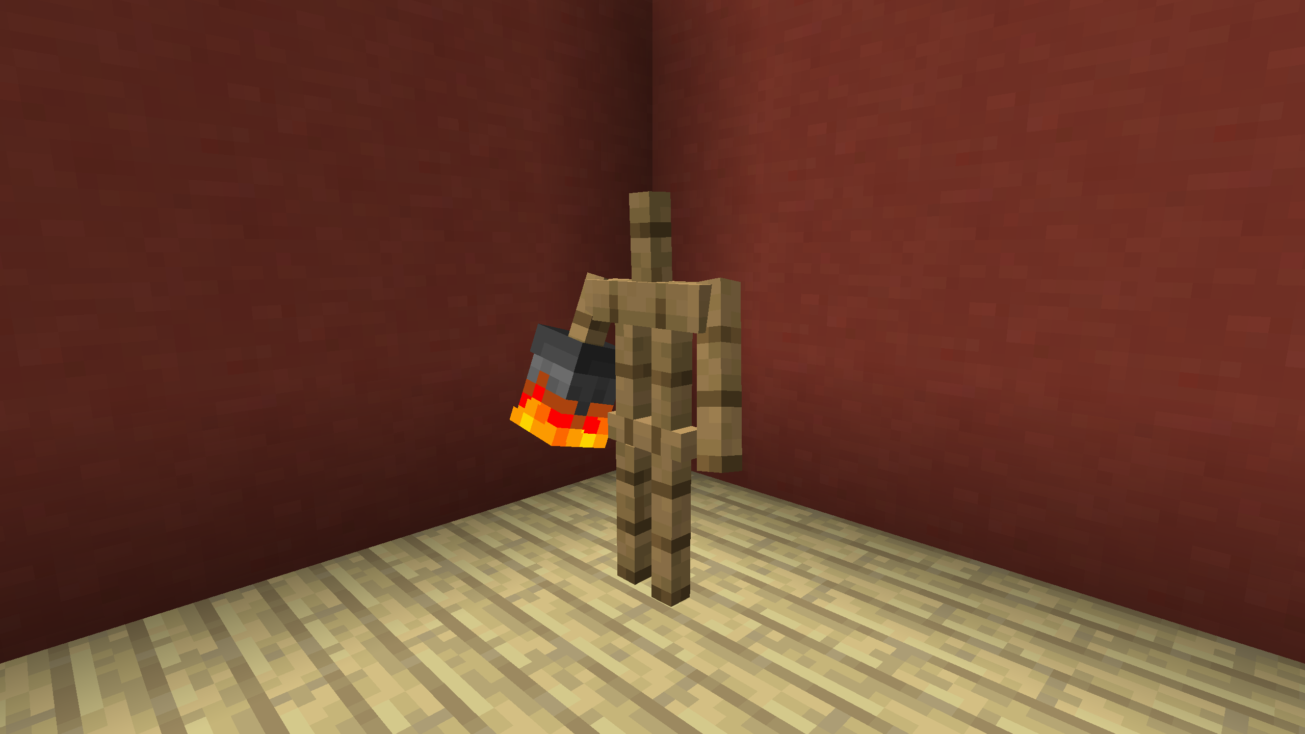 Player equipped with full armour
