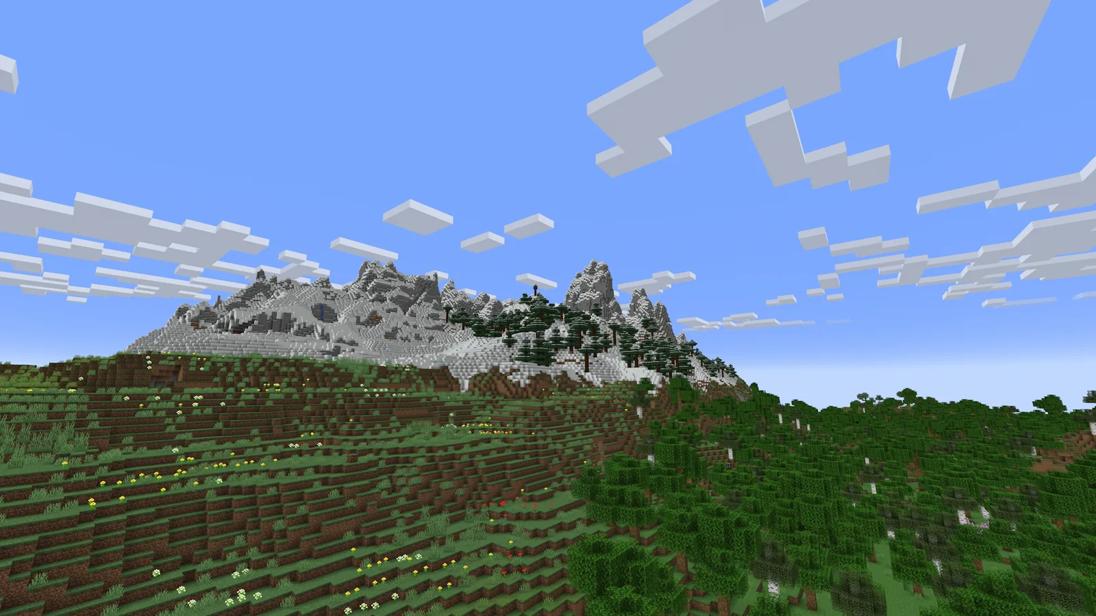 Minecraft debug overlay in a test world