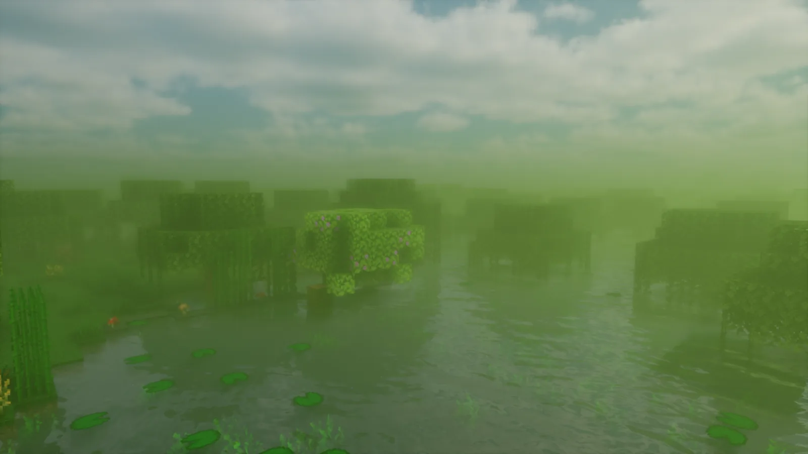 Open terrain in a Minecraft test world