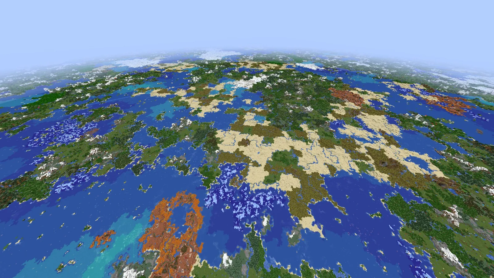 A modded world running after a version update
