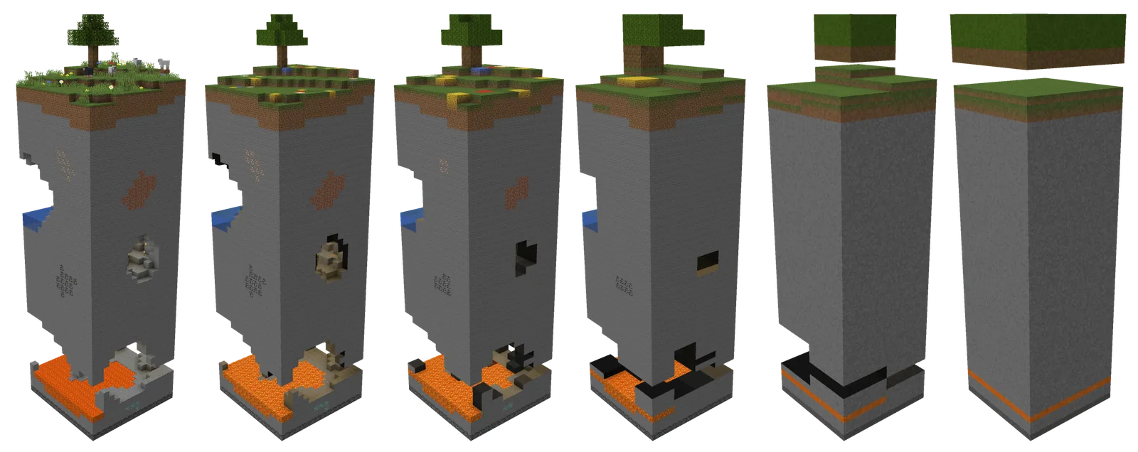 Large scale landscape view in Minecraft