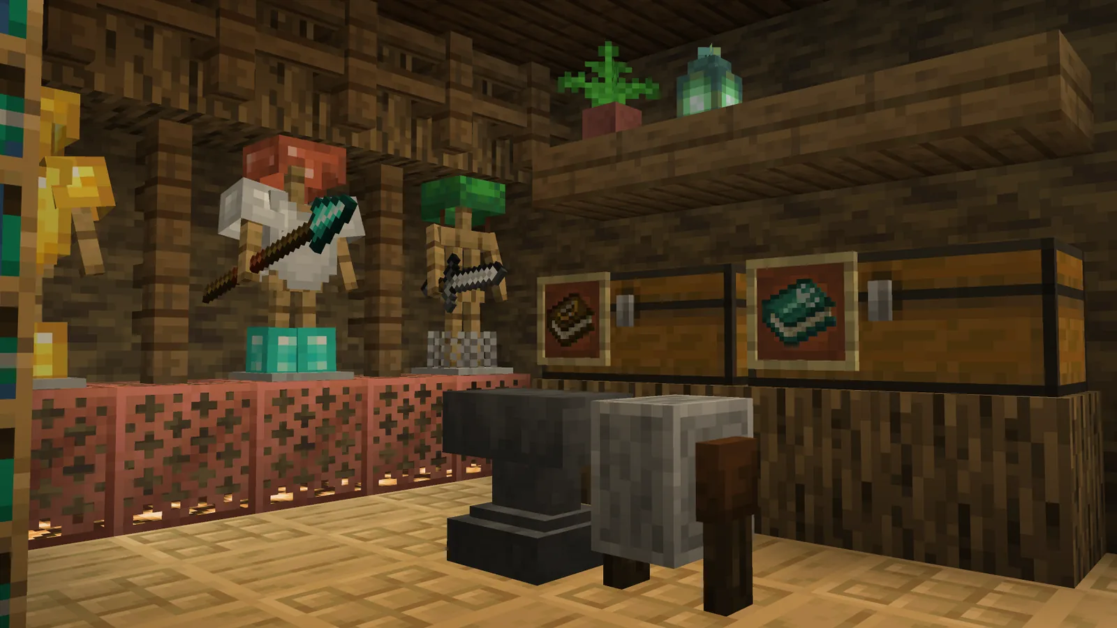 Minecraft HUD elements close up
