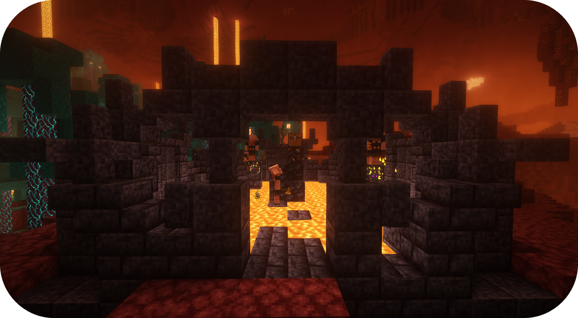 Portal frame lit in the nether