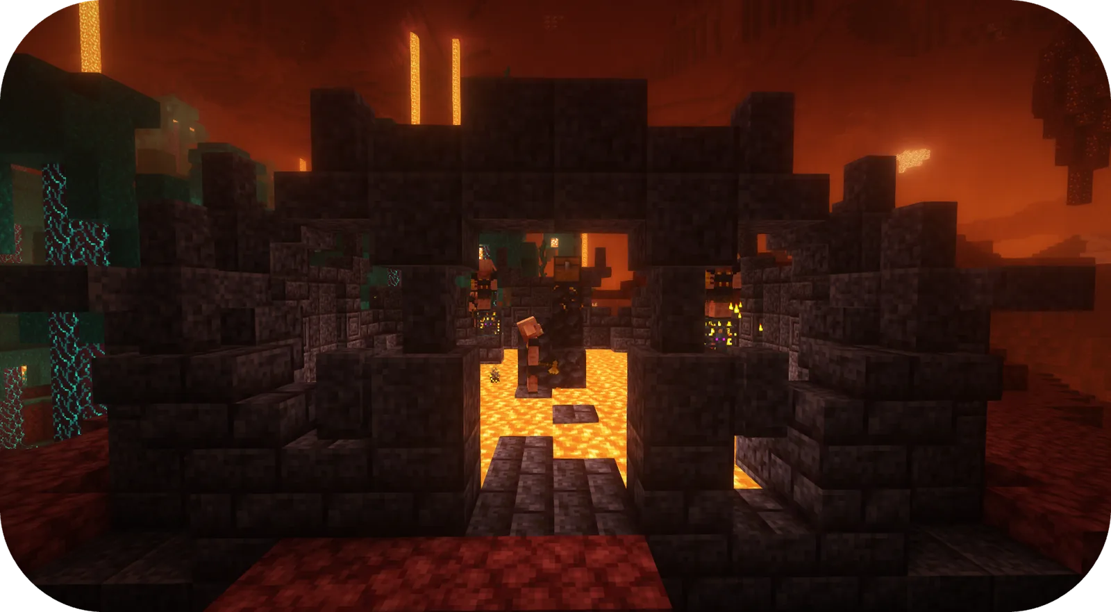 Portal frame lit in the nether