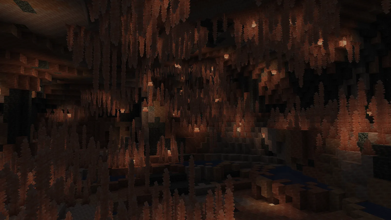 An eroded Minecraft landscape