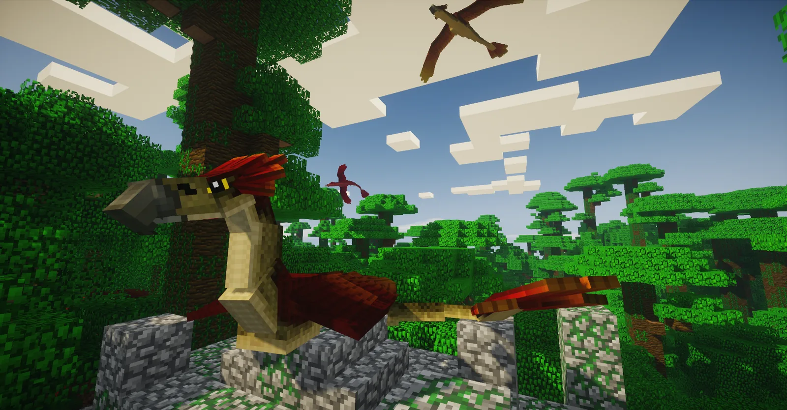 A landmark build on a Minecraft server