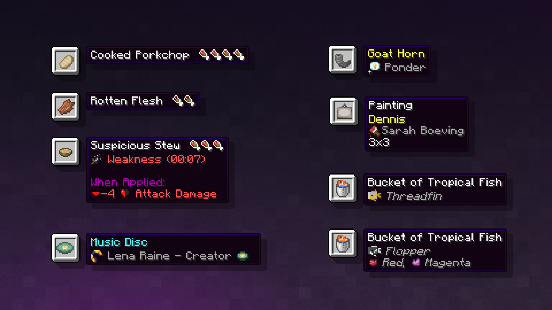 Interface elements on screen during play