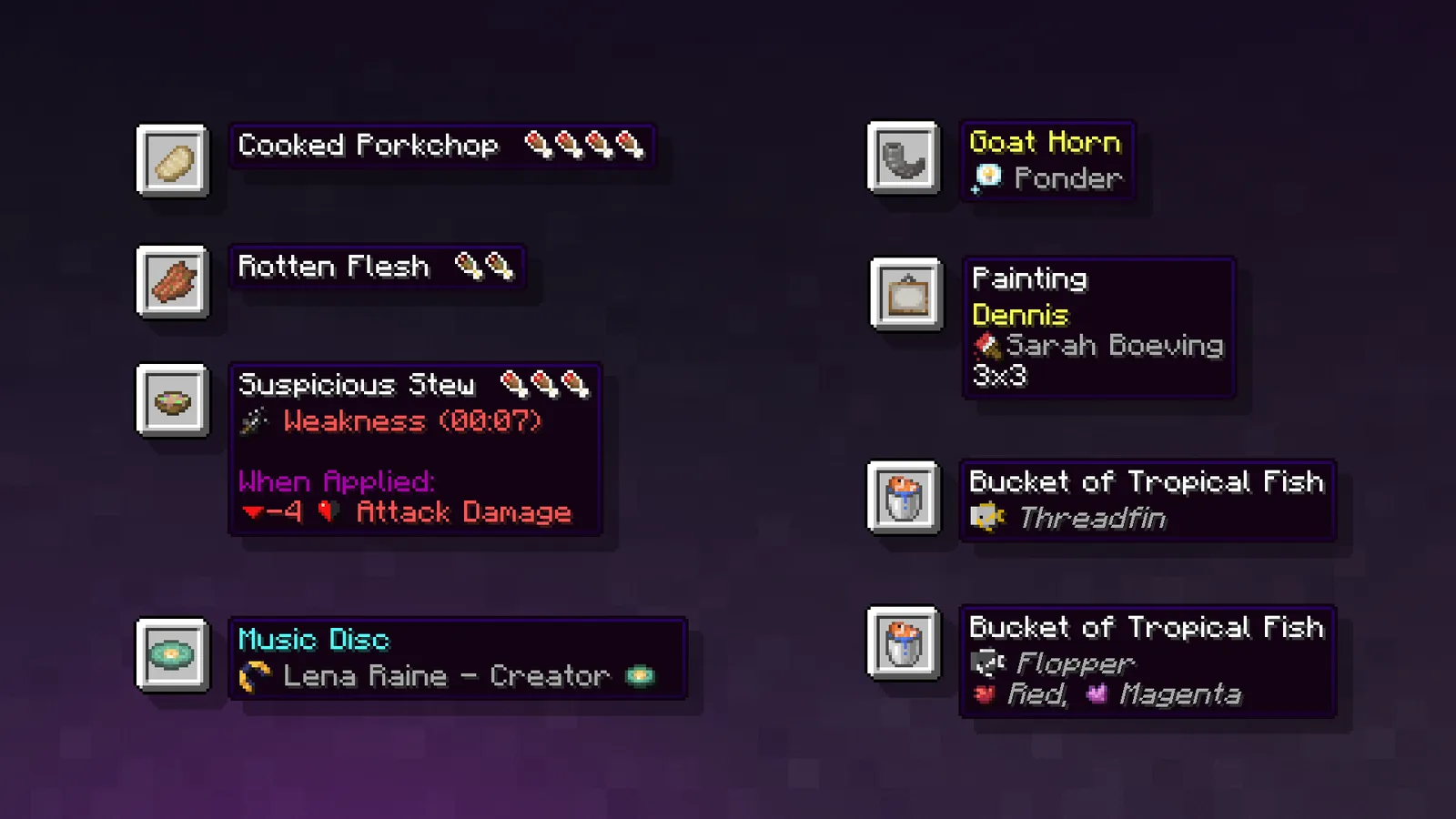 Interface elements on screen during play