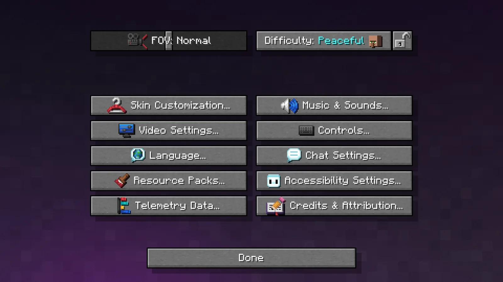 Client settings for server packs