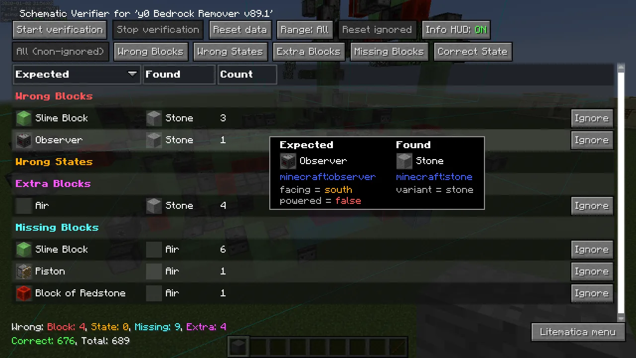 Schematic placement ghost blocks in Minecraft