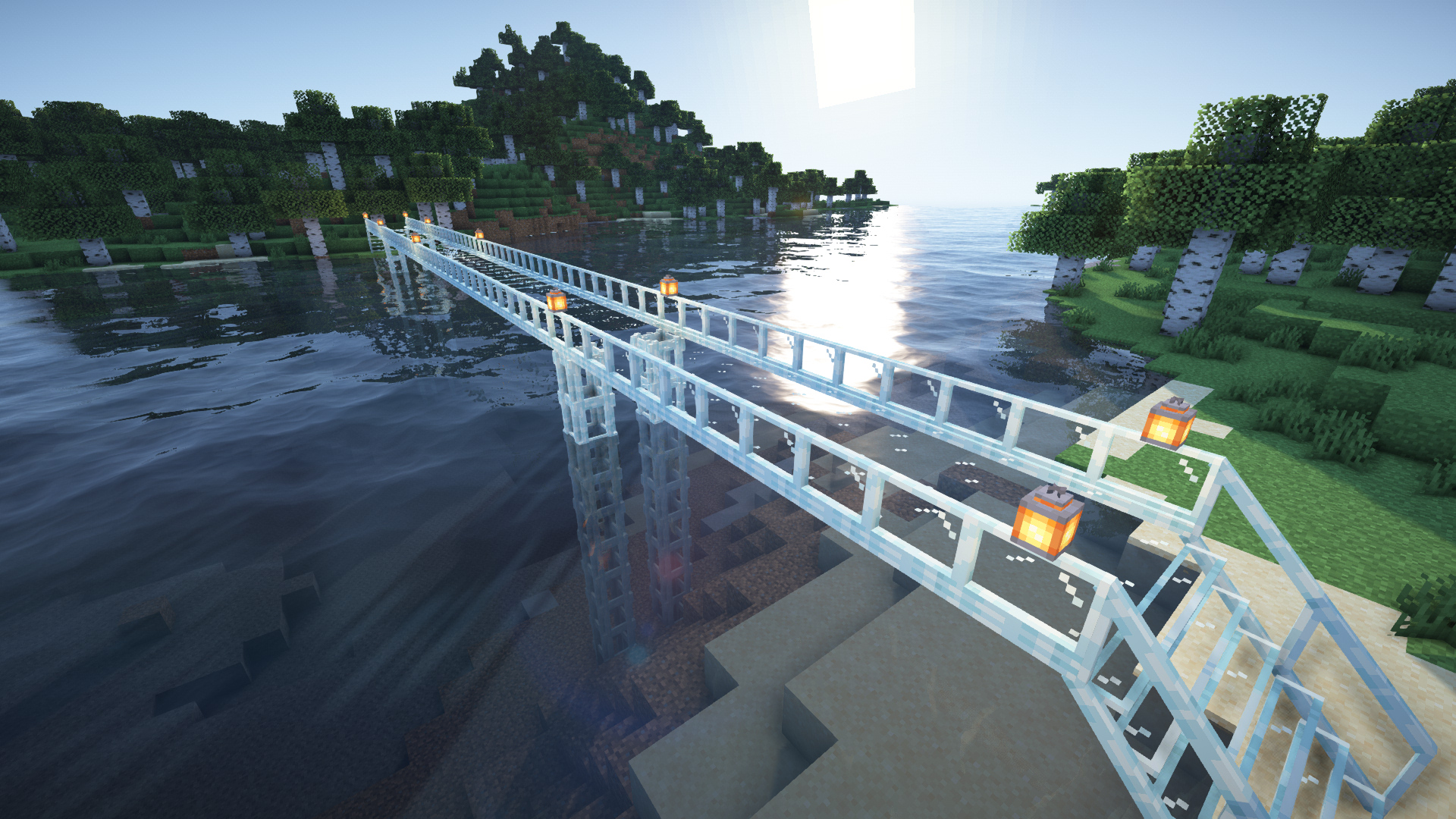 Bridge deck with railings over a valley