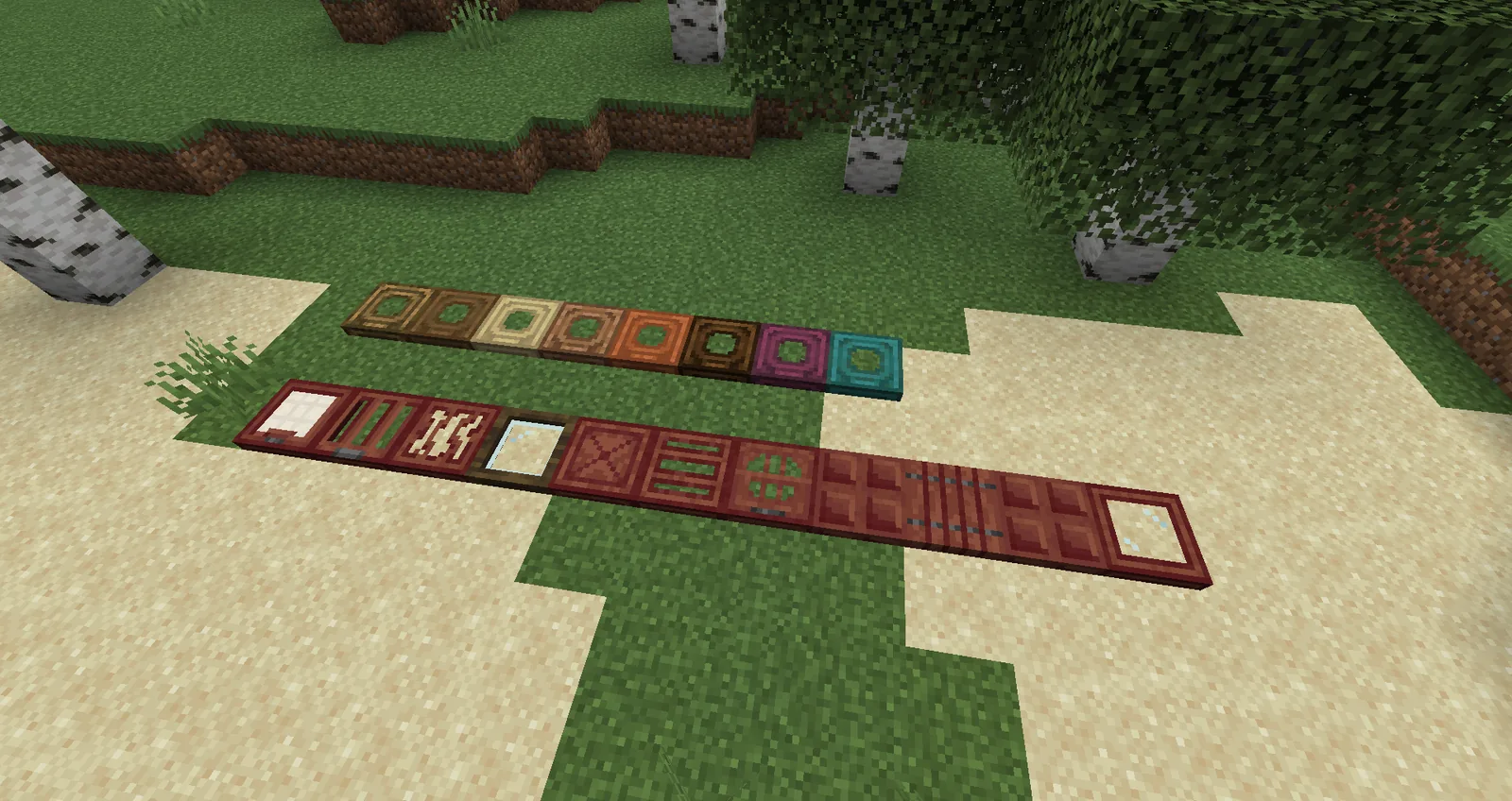 Decorative blocks in a Minecraft room