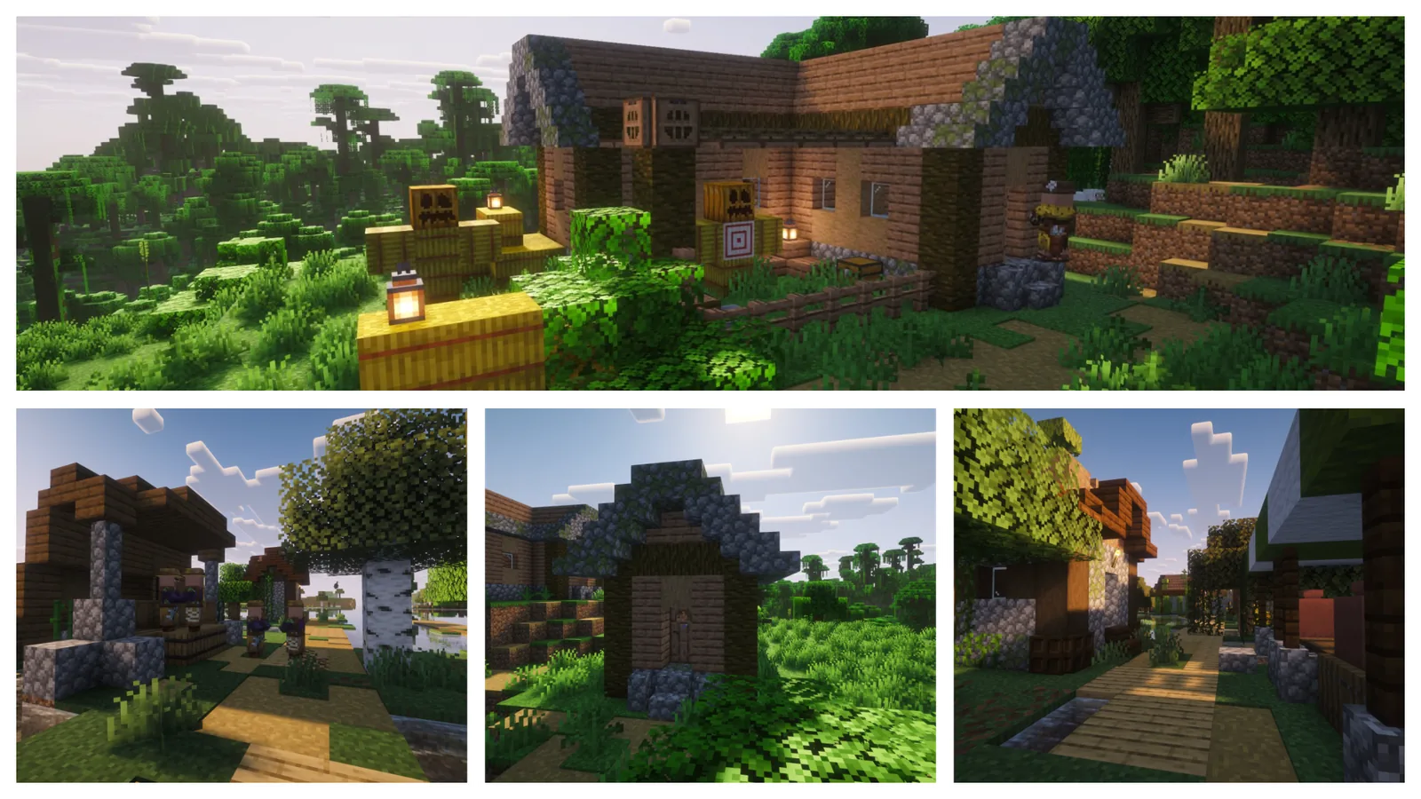 Village buildings with decorated interiors