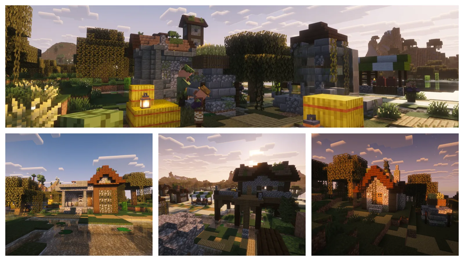 Villagers in a themed settlement