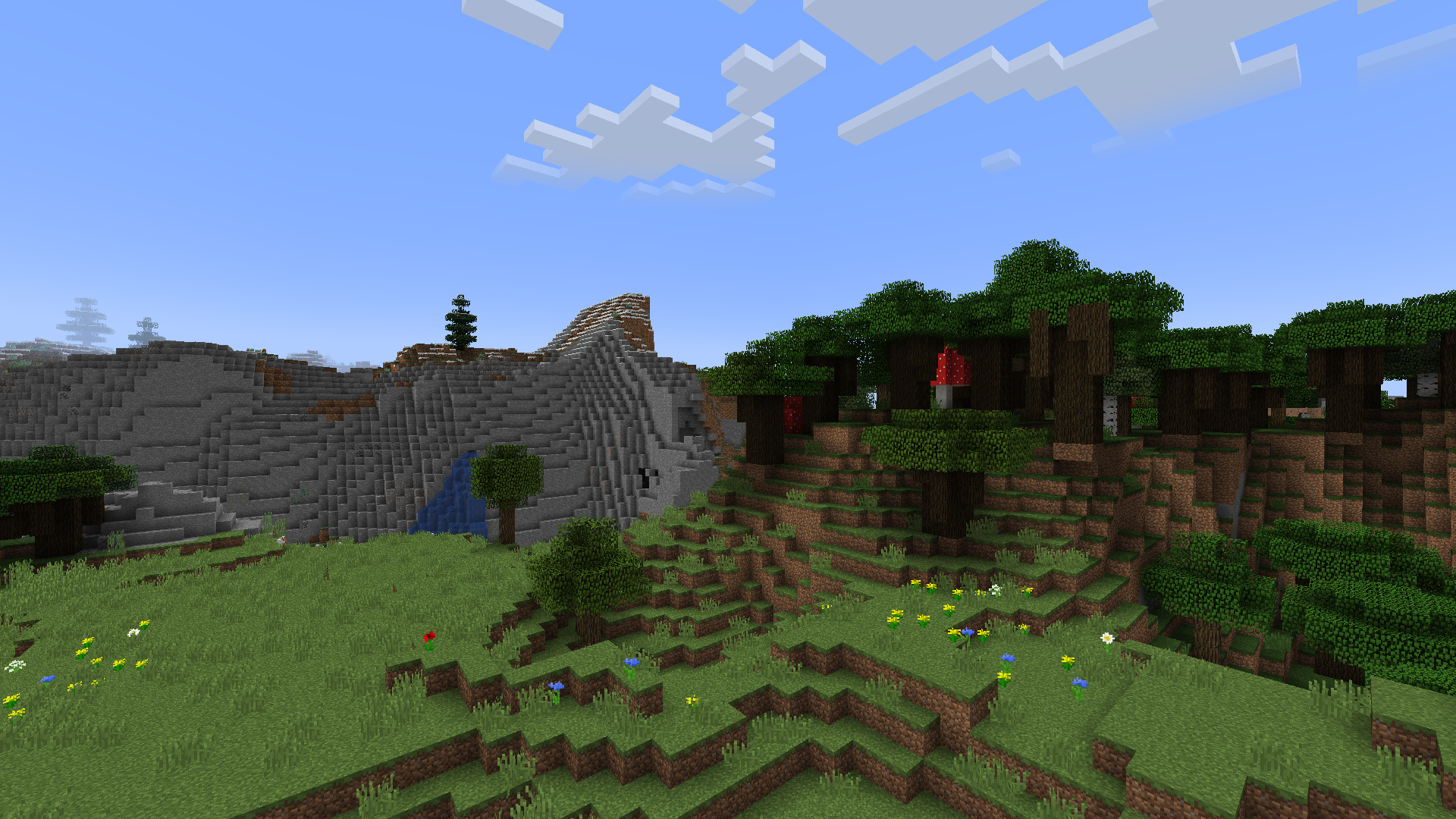 Old generation landscape with a cave mouth