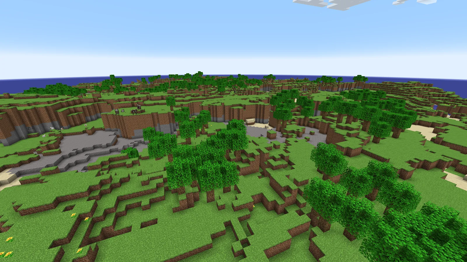 Single biome world stretching to the horizon