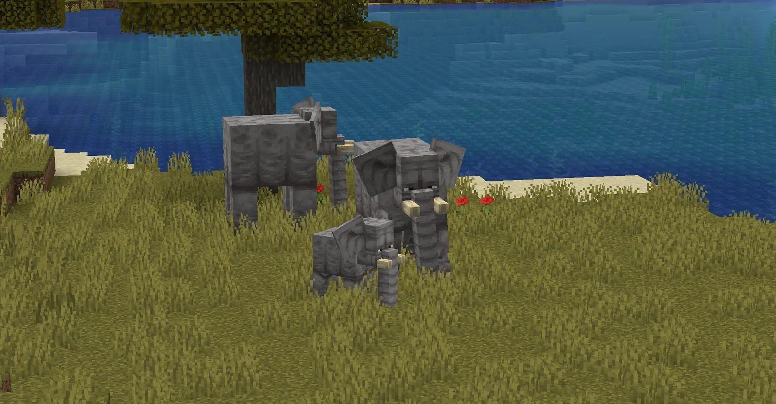 Wildlife added by a Minecraft mob mod