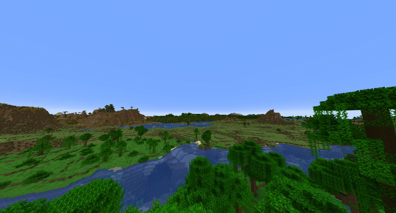 Distant structures visible at high render distance