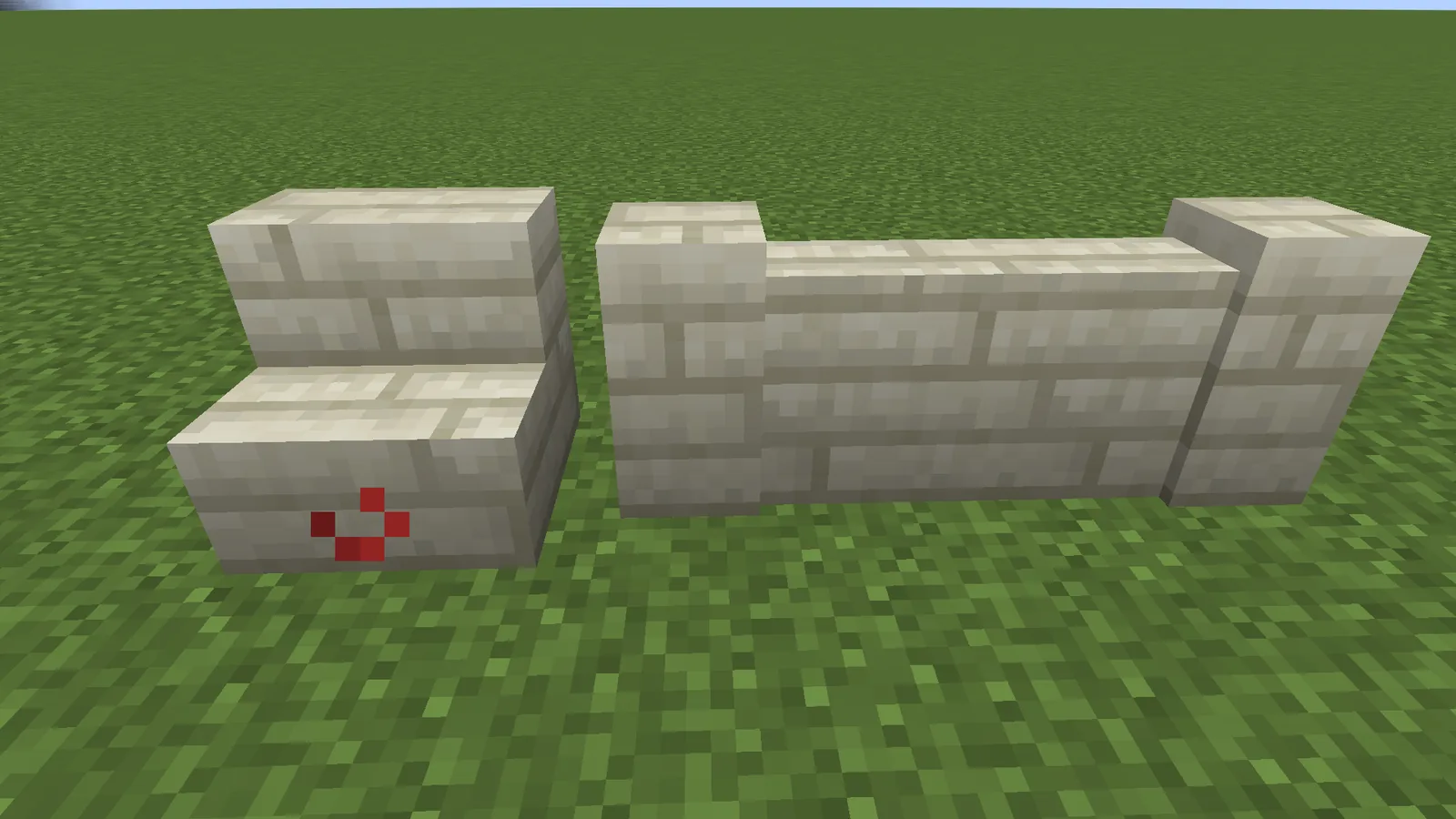 Complex block geometry in a Minecraft structure