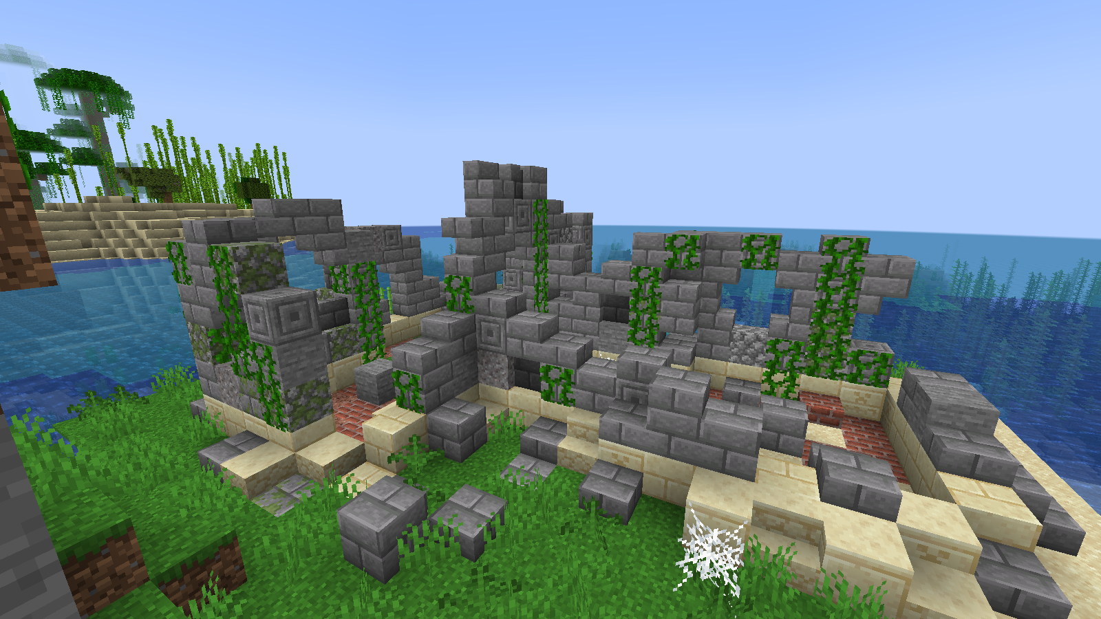 Ancient ruins integrated into terrain