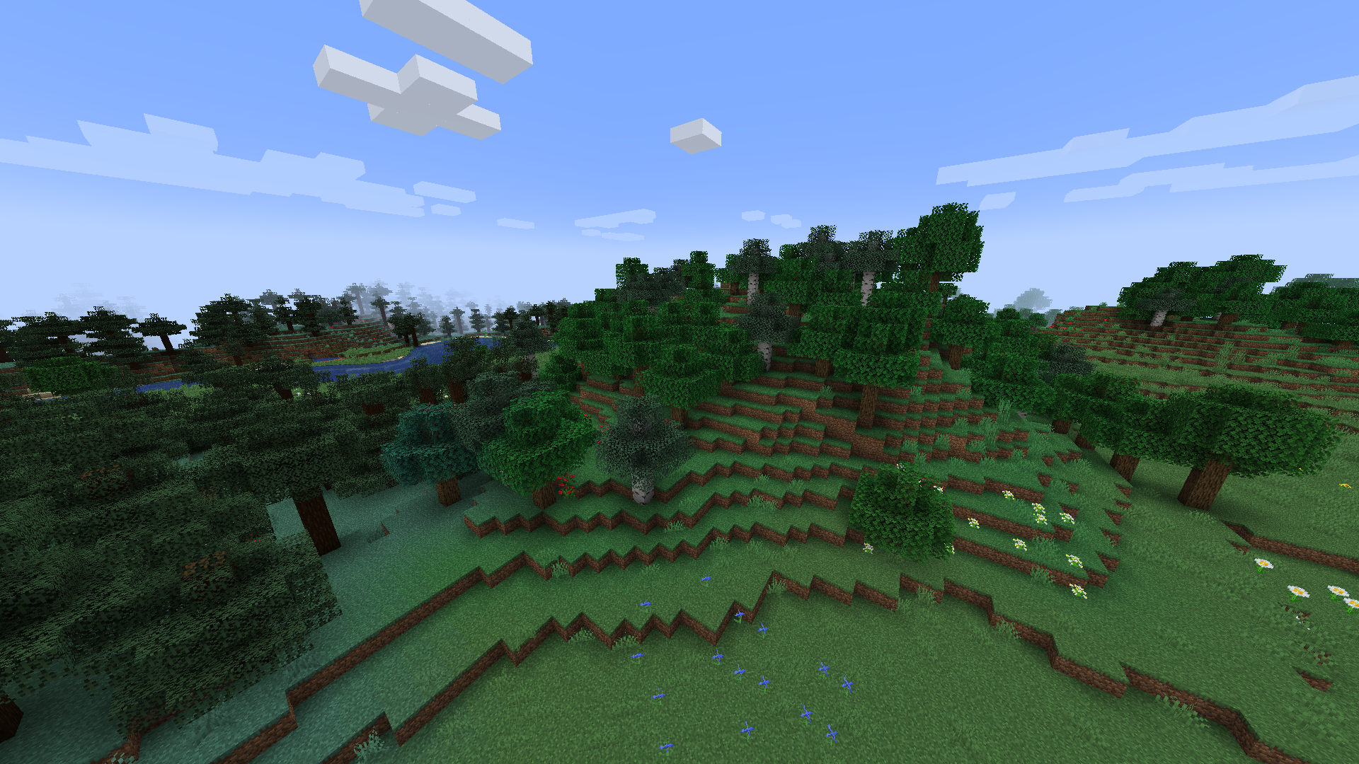 Snow covering a normally green biome