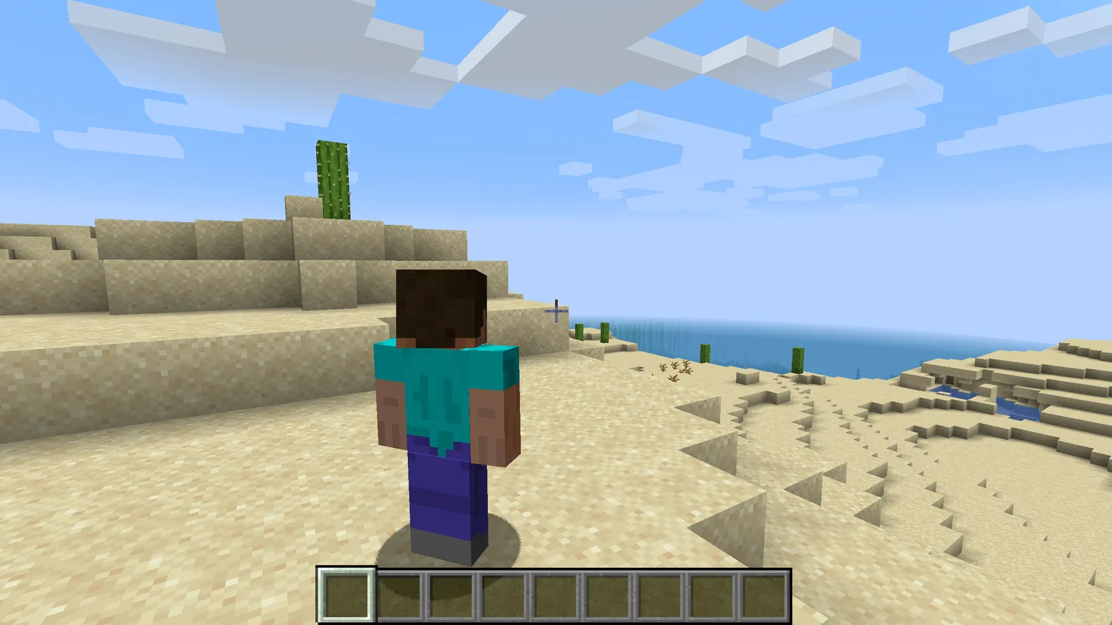 Over-the-shoulder aiming in Minecraft
