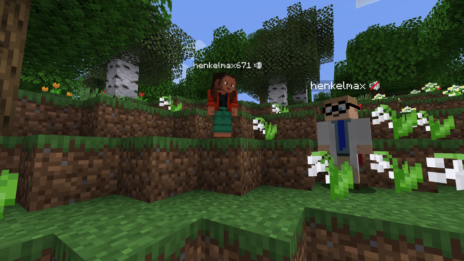 Voice chat group interface in Minecraft