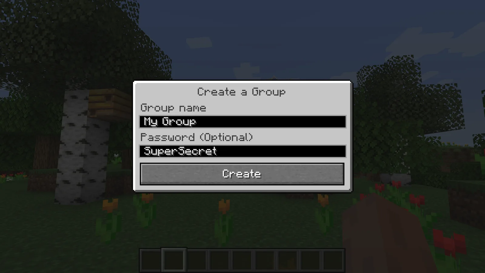 Players chatting on a Minecraft server