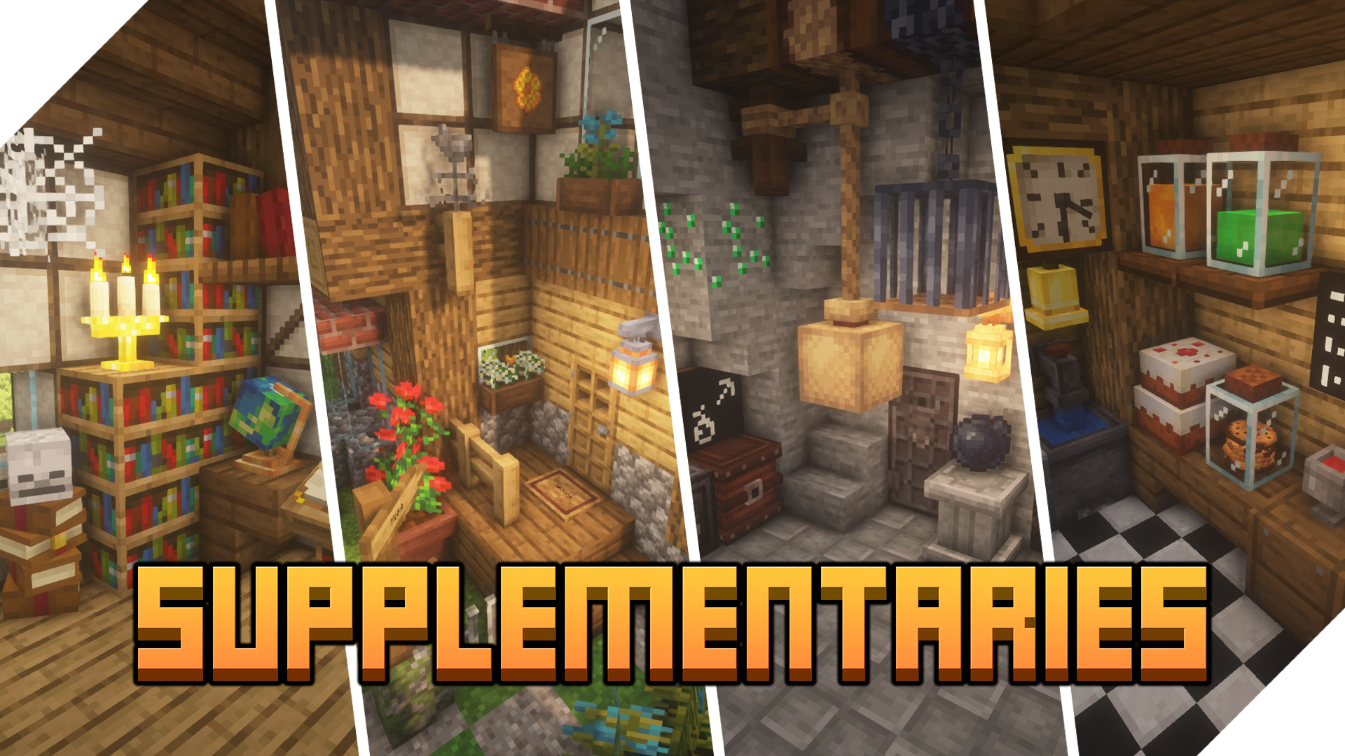 Rope pulley mechanism in a Minecraft build