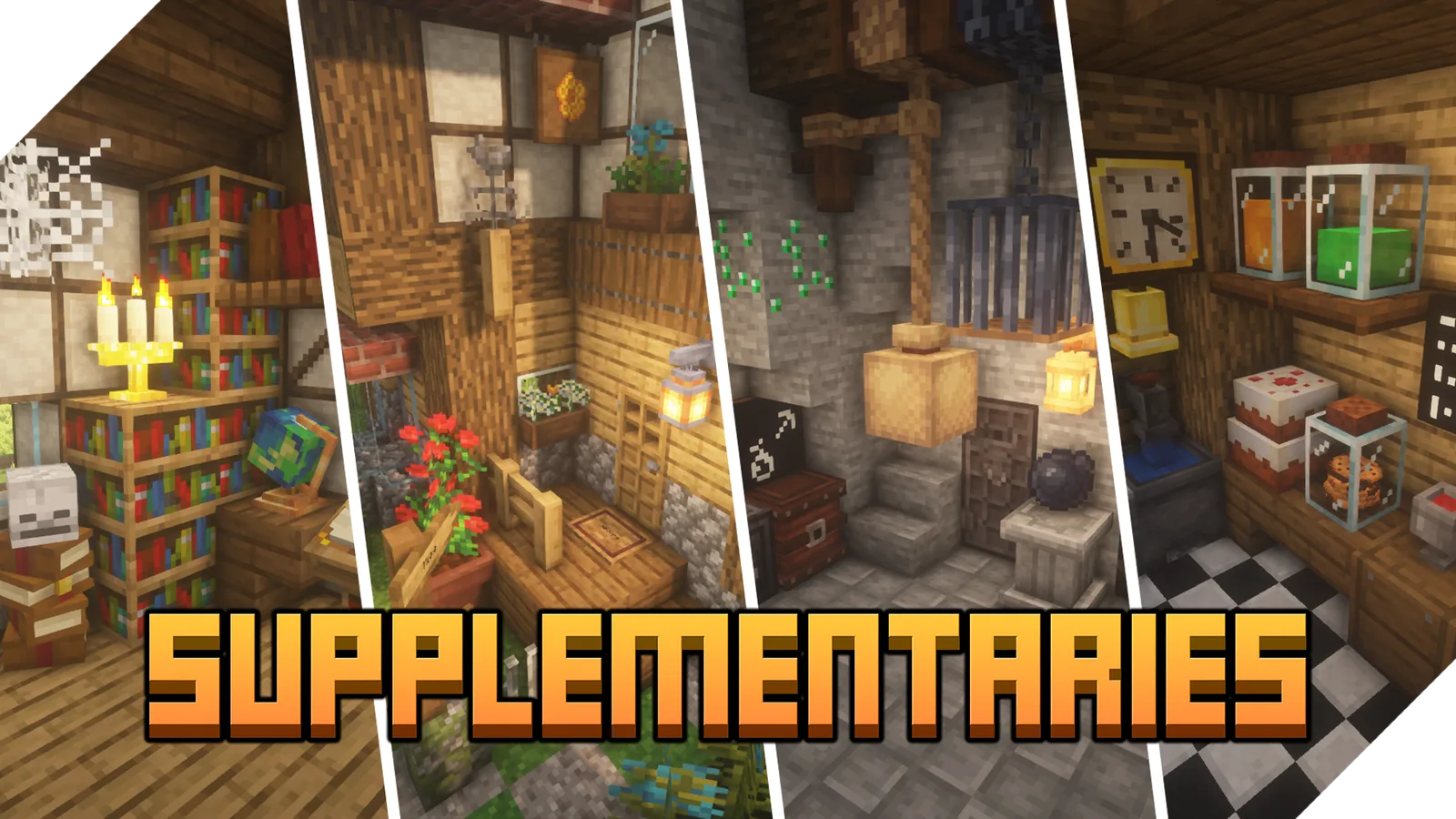 Rope pulley mechanism in a Minecraft build