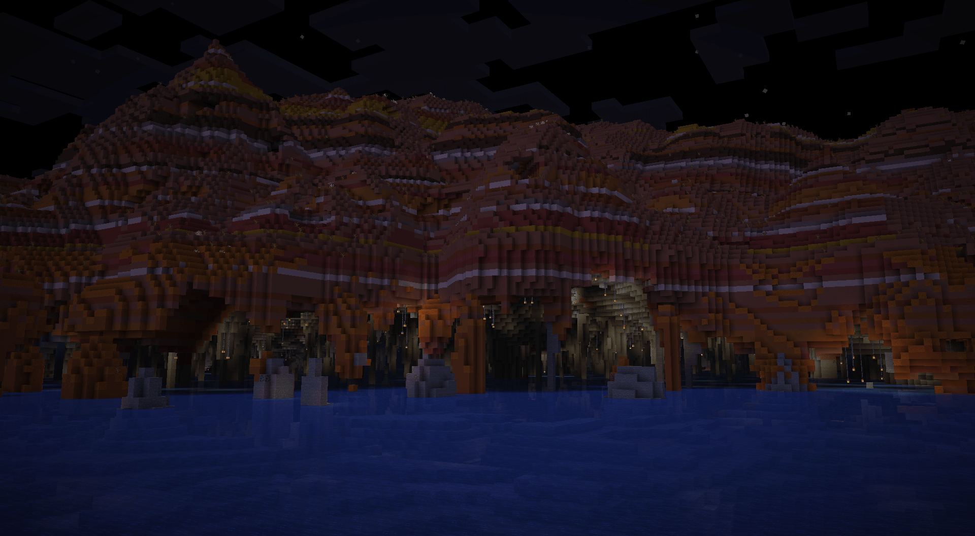 Large generated landscape at dusk
