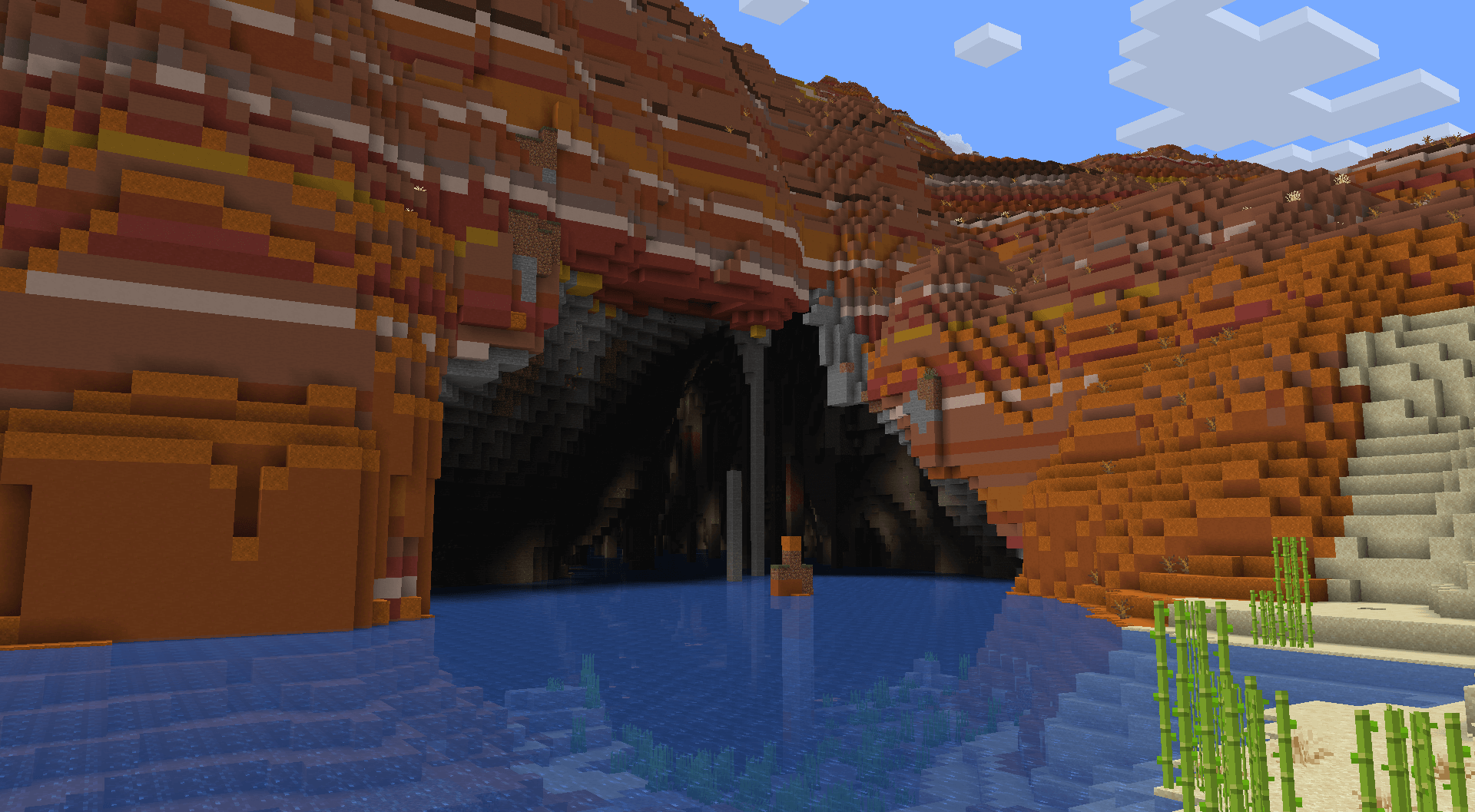 River valley cutting through high terrain