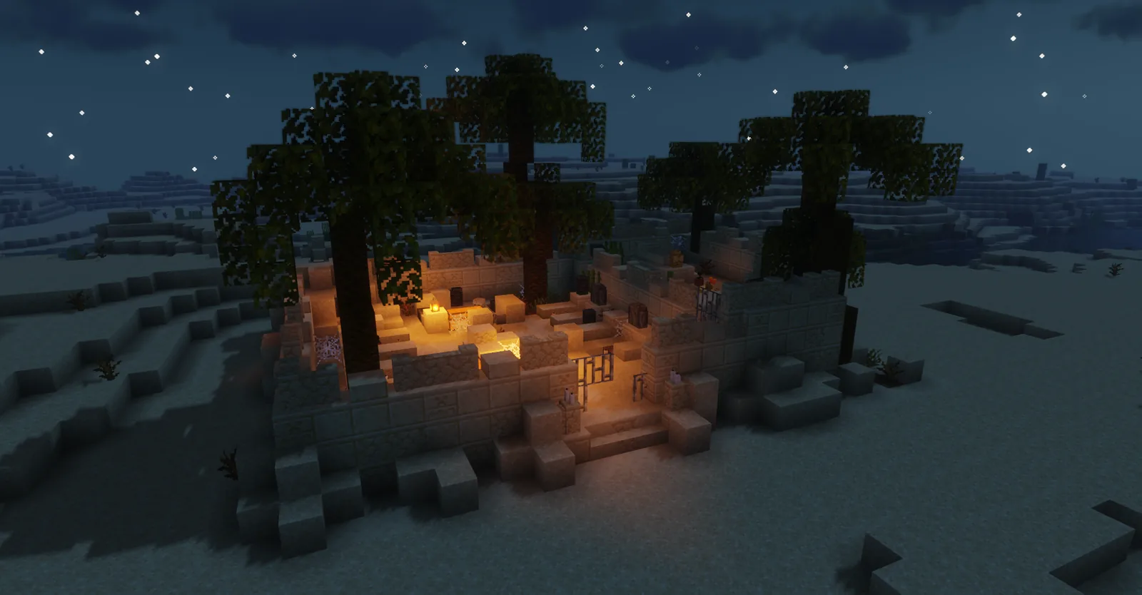 Memorial structures in a dark biome