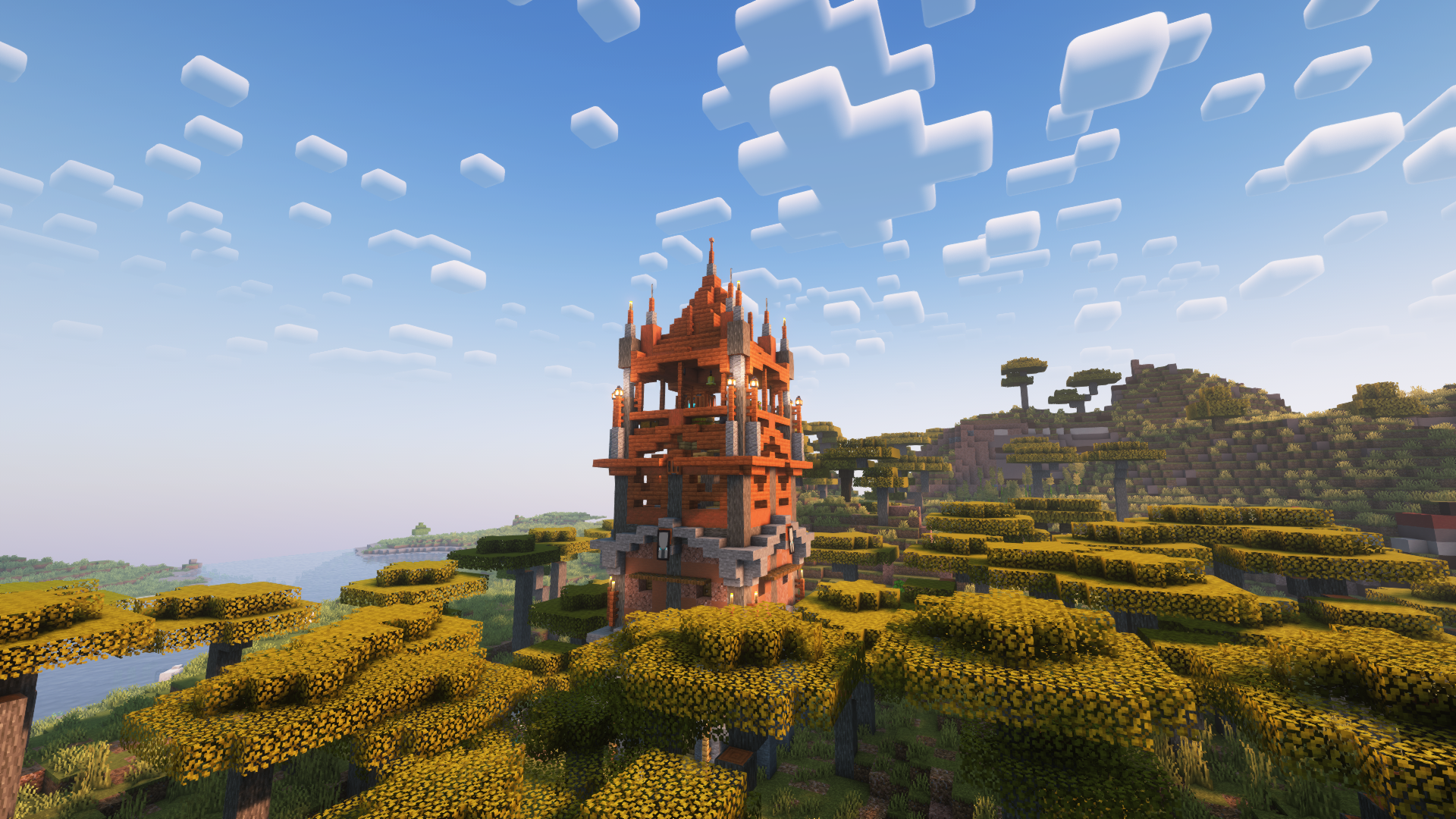 Iron golem standing in a village